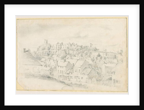 Tutbury - Town, Church and Castle: pencil drawing, nd [?19th cent] by School English