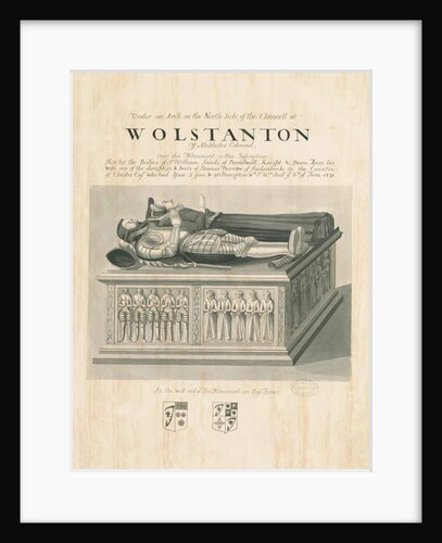 Wolstanton Church - Tomb of Sir William Sneide and Dame Anne: sepia and pen drawing, nd [?19th cent] by John Robert Fernyhough