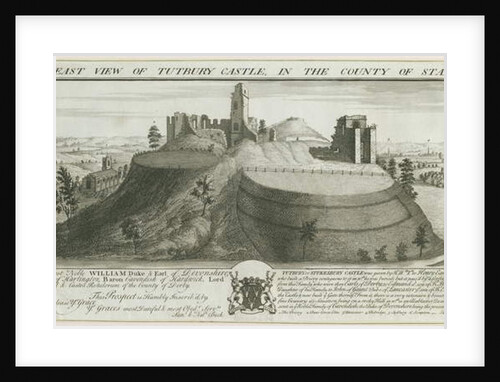 Tutbury Castle - East View by Samuel Buck