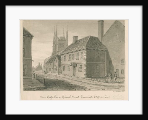 Tamworth - Stone Cross House: sepia drawing, 1838 by John Buckler