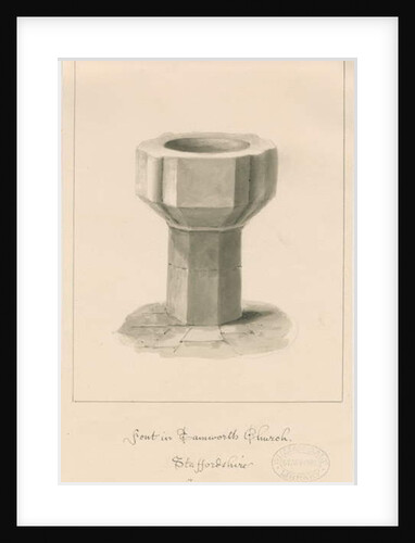 Font in Tamworth Church by John Buckler