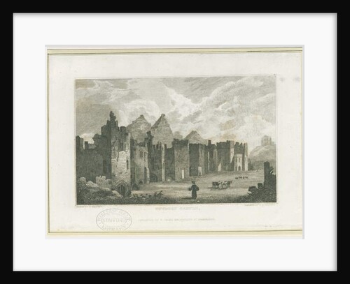 Tutbury Castle - Castle-Yard: engraving, nd [c 1830] by Frederick Calvert