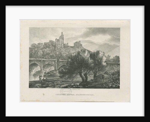 Tutbury Castle - South View: zincograph by William P Sherlock