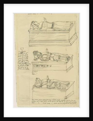 Tamworth Church - Tombs: tracing in ink by William Dugdale