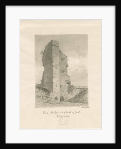 Tutbury Castle: sepia wash drawing, 1820 by John Buckler