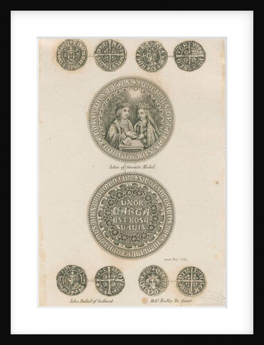 Tutbury - Plate of Medieval Coins: engraving, nd [c 1832] by School English