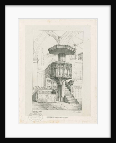 Wolverhampton - Pulpit in St. Peter's Church: lithograph, nd [c 1844] by Robert Noyes