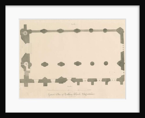 Tutbury Priory Church - Plan by John Buckler