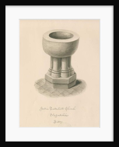 Font in Tatenhill Church by John Buckler
