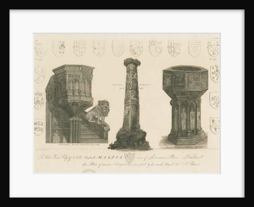 Wolverhampton - Pulpit, Pillar and Font in St. Peter's Church by Stebbing Shaw