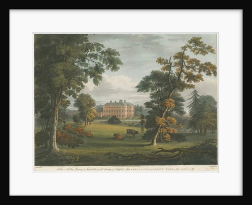 Teddesley Hall: coloured aquatint engraving by School English