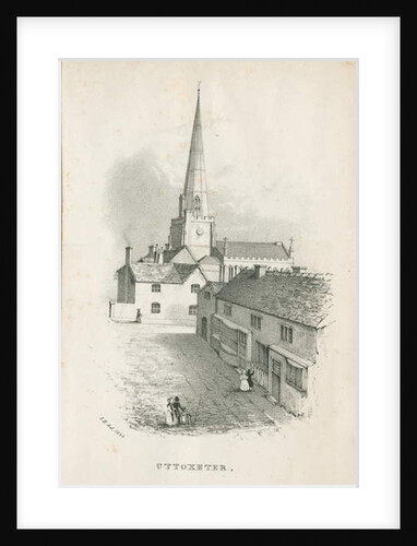 Uttoxeter Church - lithograph, 1838 by School English