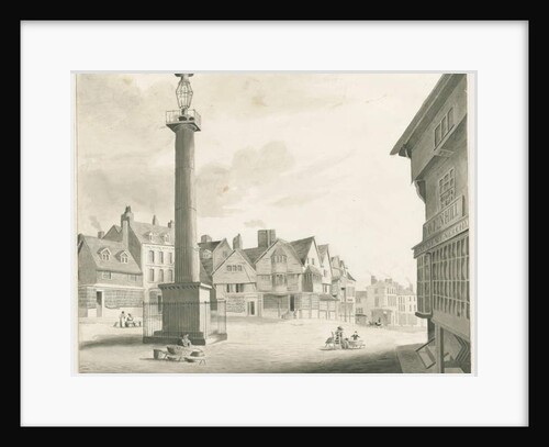Wolverhampton - Market Place: sepia drawing, nd [mid 19th cent] by Robert Noyes