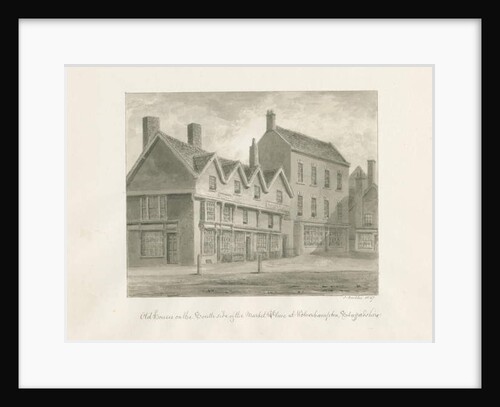 Wolverhampton - Old Houses on the South side of the Market Place by John Buckler