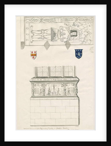 Uttoxeter Church - Monument of Kinnersley Family: pen and wash drawing by John Robert Fernyhough