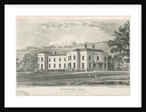 Uttoxeter - Crakemarsh Hall: lithograph, nd [c 1839] by School English