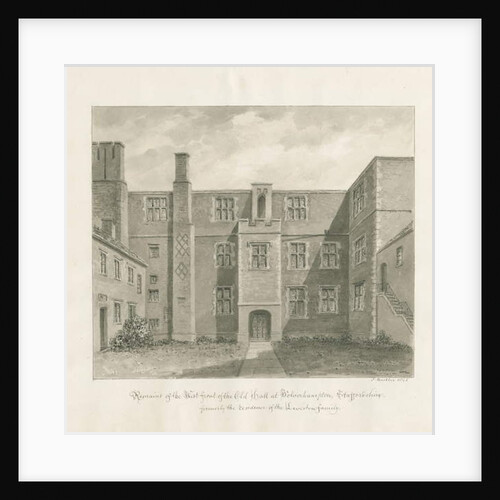 Wolverhampton - The Old Hall: sepia drawing, 1845 by John Buckler