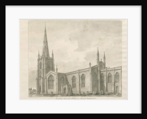 Walsall Church ['Old']: sepia drawing, 1845 by John Buckler