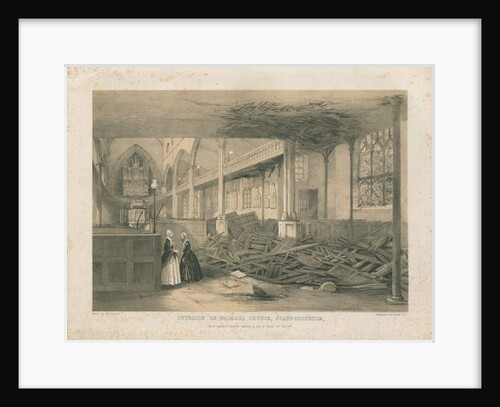 Interior of Walsall Church - tinted lithograph, [Oct 1847] by School English