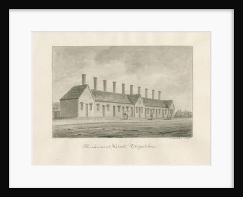 Walsall - Almshouses: sepia wash drawing, 1845 by John Buckler