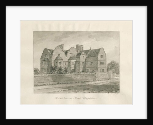 Walsall - 'Ancient Mansion': sepia wash drawing, 1845 by John Buckler