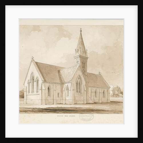 Walton-on-the-Hill Church [New]: pen and wash drawing, 1841 by Thomas Peploe Wood