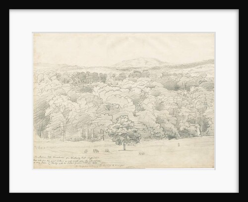Wrottesley Hall - View of Malvern Hills by Cornelius Varley
