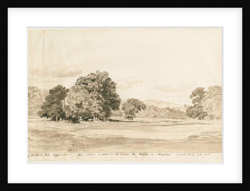 Wrottesley Park: sepia drawing, Jul 1820 by Cornelius Varley