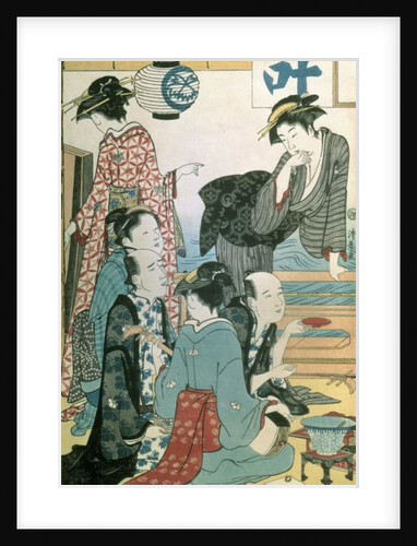 Women of the Gay Quarters, left hand panel of a diptych by Torii Kiyonaga