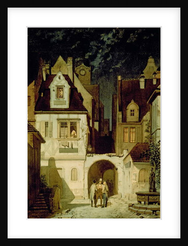 A Corner of a German Town by Moonlight by Carl Spitzweg