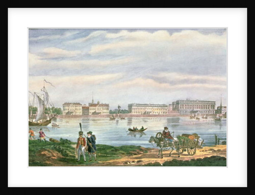 The Marble Palace and the Neva Embankment in St. Petersburg, 1822 by School Russian
