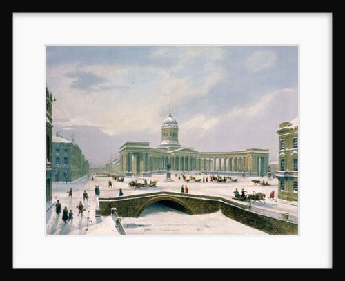Kazan Cathedral, St. Petersburg, printed by Lemercier, Paris, 1840s by Louis Jules Arnout