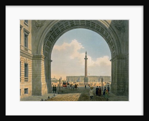 Palace Square, View from the Arch of the Army Headquarters, St. Petersburg, printed by Lemercier, Paris, 1840s by Louis Jules Arnout
