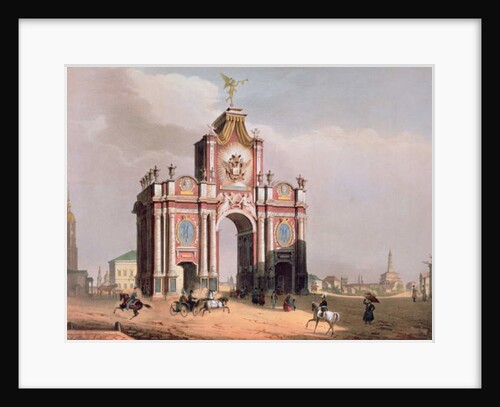 The Red Gate in Moscow, printed by Lemercier, Paris, 1840s by Louis Jules Arnout