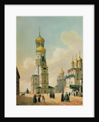 Ivan the Great Bell Tower in the Moscow Kremlin, printed by Lemercier, Paris, 1840s by Felix (after) Benoist
