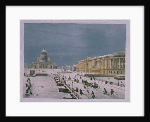 The Isaac Cathedral and the Senate Square in St Petersburg, 1840s by Paul Marie Roussel