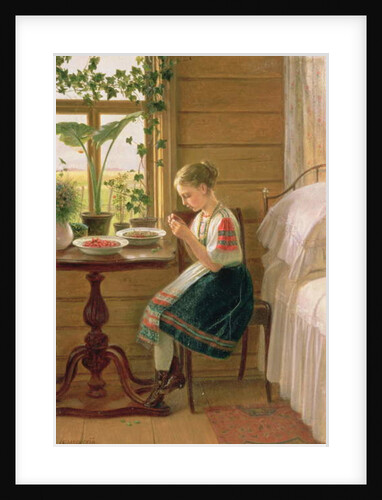 Girl Peeling Berries, 1880 by Nikolai Mikhailovich Bykovsky