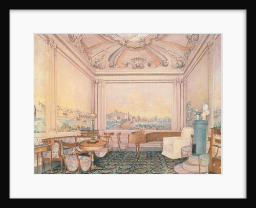Interior of the reception room in a manor house, 1840-50s by School Russian