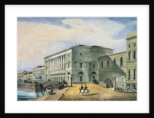 The Hermitage Theatre as Seen from the Vassily Island, 1822 by School Russian