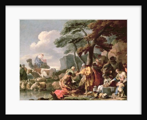 Jacob burying the false gods under the oak by Shechem by Sebastien Bourdon