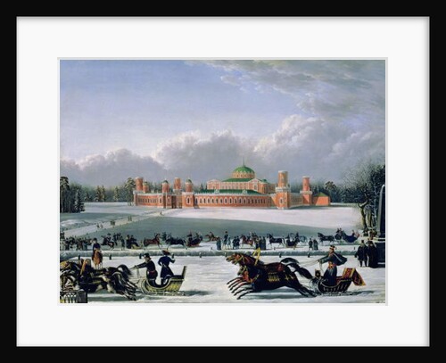 Sleigh Race at the Petrovsky Park in Moscow, 1848 by Golitsyn Golitsyn