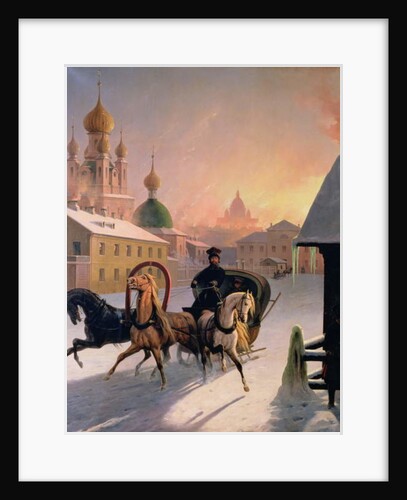 Troika on the Street in St. Petersburg, 1850s by Charles de Hampeln