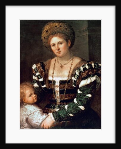 Portrait of a Lady with a Boy, 1540s by Paris Bordone