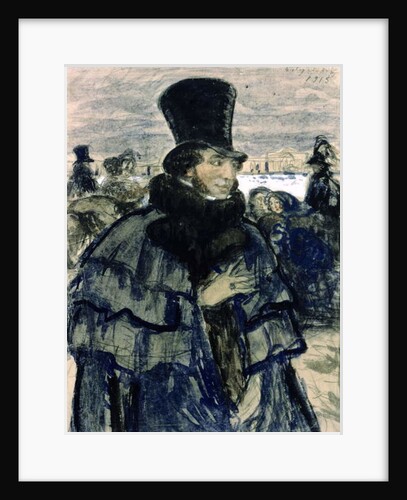 Portrait of Alexander Pushkin on the Neva Embankment, 1915 by Boris Mikhailovich Kustodiev