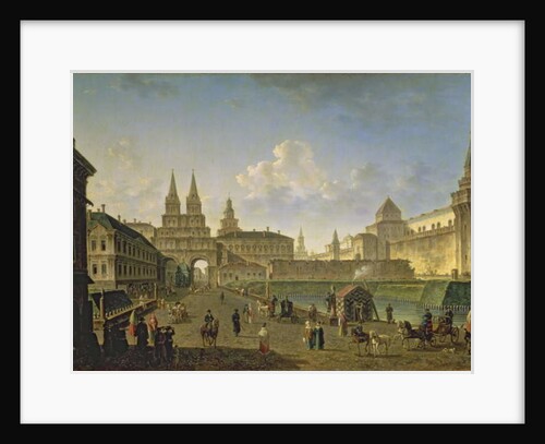 View of the Voskresensky and Nikolsky Gates and the Neglinny Bridge from Tverskay Street in Moscow, 1811 by Fedor Yakovlevich Alekseev