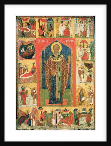 St. Nicholas of Moshajsk with scenes from his life by Russian School