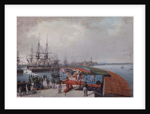 View of Revel, the harbour and the Russian coast artillery, 1817 by Johann Gau