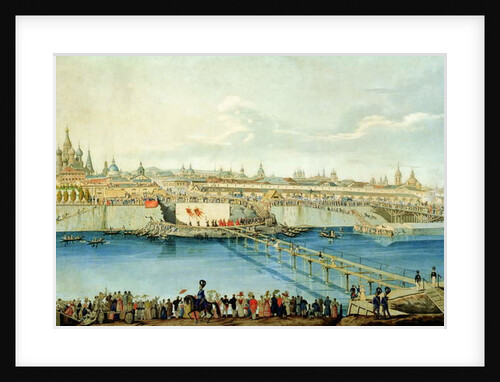 Laying of the Moskvoretsky Bridge in Moscow, 1830 by Charles de Hampeln