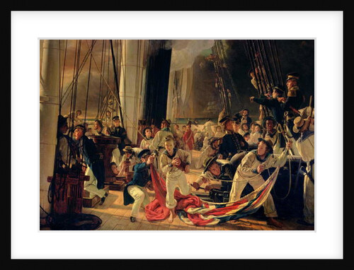 On the deck during a sea battle, 1855 by Francois Auguste Biard
