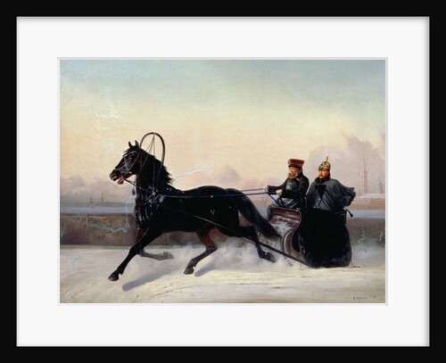 Emperor Nicholas I Driving in a Sleigh by Nikolai Egorevich Sverchkov